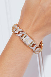 Gold Plated Inlaid Zircon Bracelet - Elevate Your Style, Bracelets, $ 55.00, A Moment Of Now™